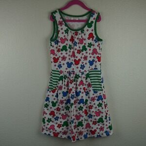 Disney Collection Hanna Andersson Girls 10 White Mickey Mouse Flower Dress
